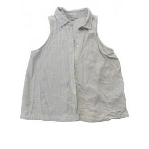 Madewell Sleeveless Button-Up Tank Top in White, Size XS